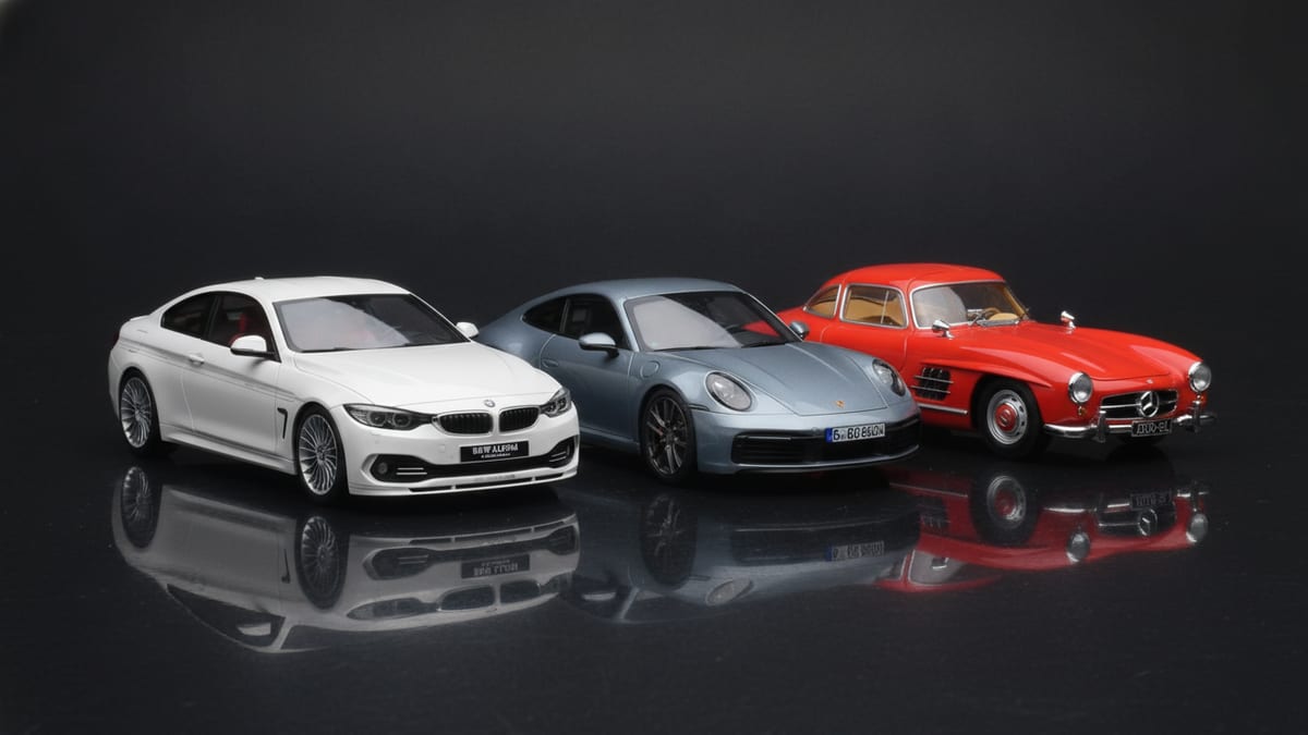 Collectible 1:18 scale Porsche model on a clean studio backdrop &mdash; Models118 first-order offer
