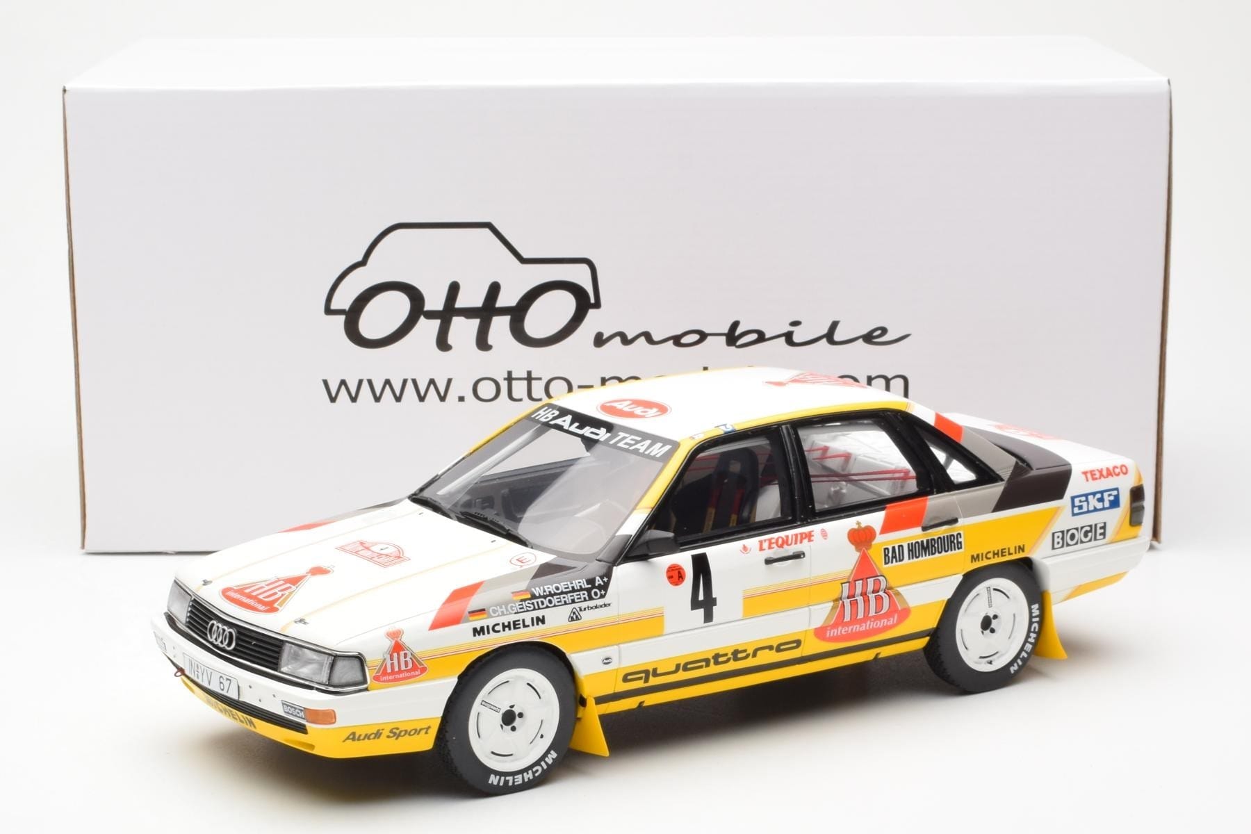 Audi 200 Quattro #4 W. Rohrl / C. Geistdorfer Rally Monte Carlo 1987 Otto 1:18 OT439 Diecast — photo 6 of 6