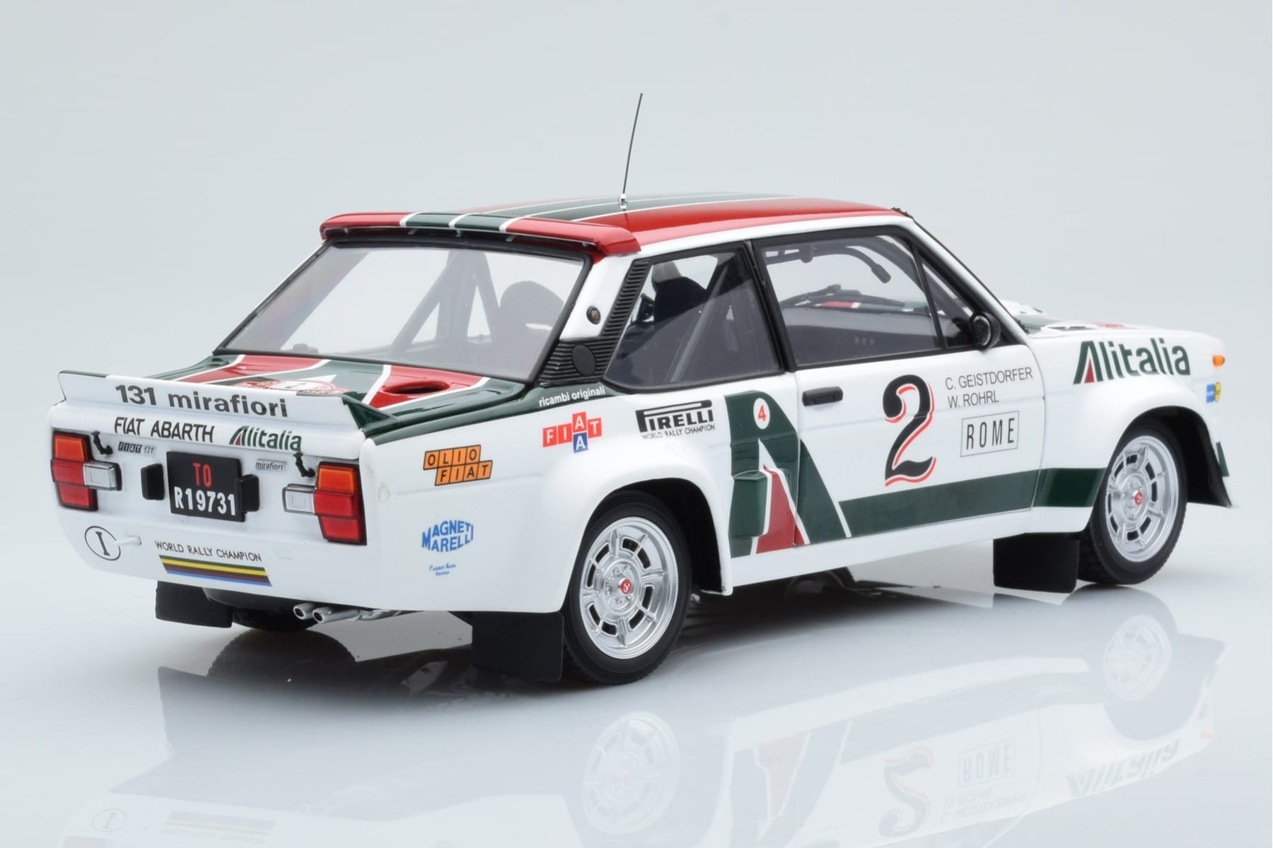 Fiat 131 Abarth Alitalia #2 W. Röhrl / C. Geistdörfer Rally Monte Carlo 1978 Kyosho 1:18 08376G Diecast — photo 3 of 10