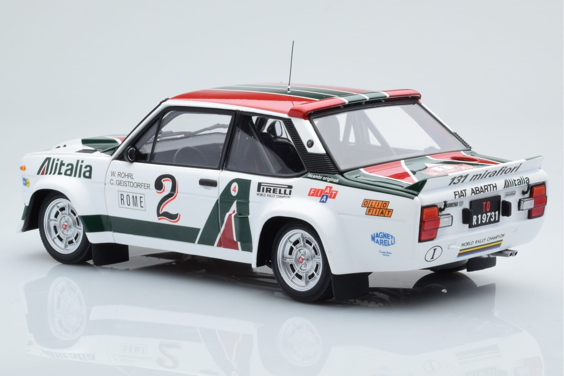 Fiat 131 Abarth Alitalia #2 W. Röhrl / C. Geistdörfer Rally Monte Carlo 1978 Kyosho 1:18 08376G Diecast — photo 7 of 10