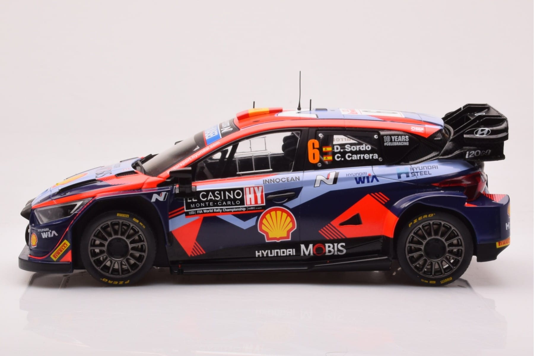 Hyundai i20 N Rally1 #6 D. Sordo / C. Carrera Rally Monte Carlo 2023 IXO 1:18 18RMC153B Diecast — photo 3 of 6
