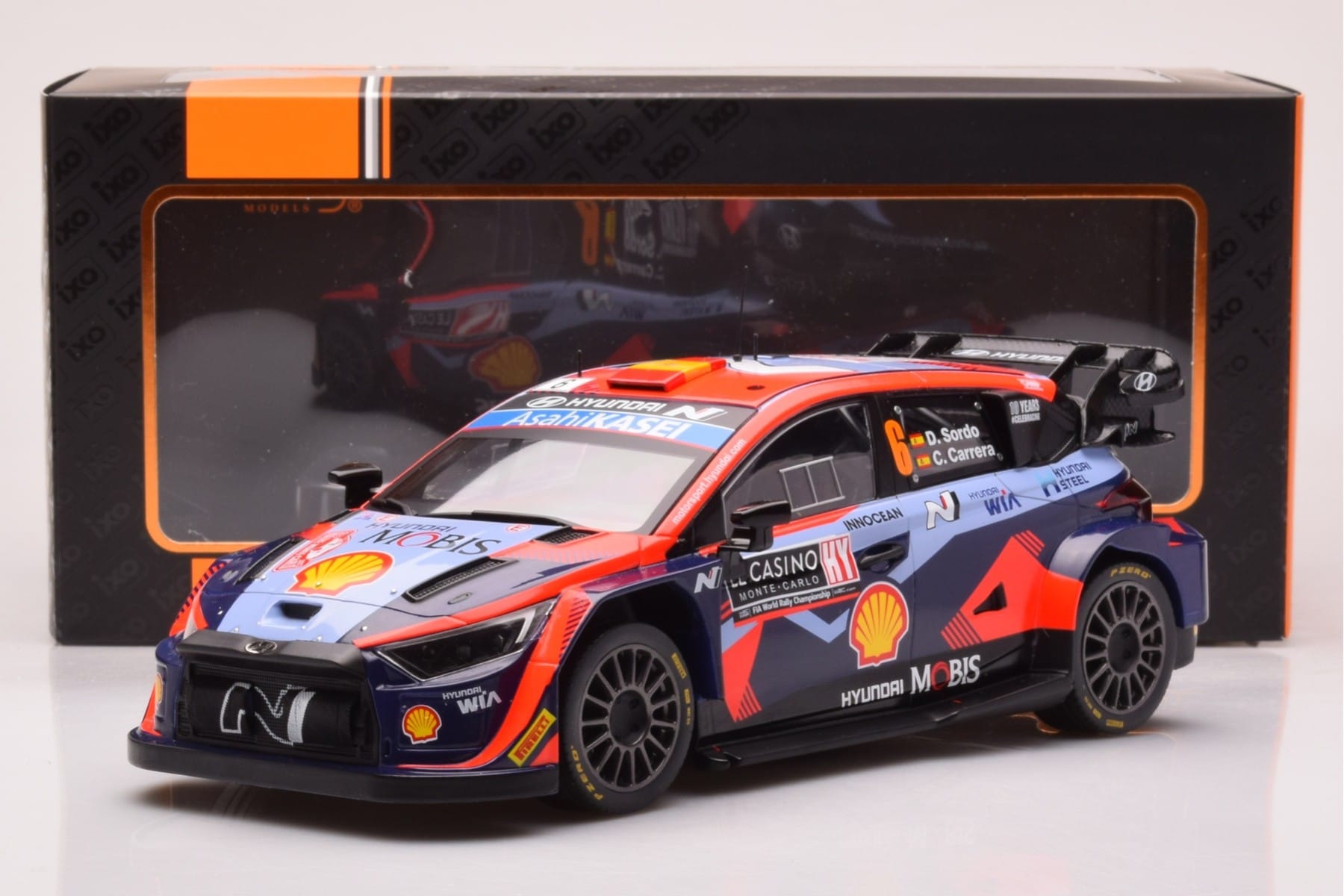 Hyundai i20 N Rally1 #6 D. Sordo / C. Carrera Rally Monte Carlo 2023 IXO 1:18 18RMC153B Diecast — photo 6 of 6