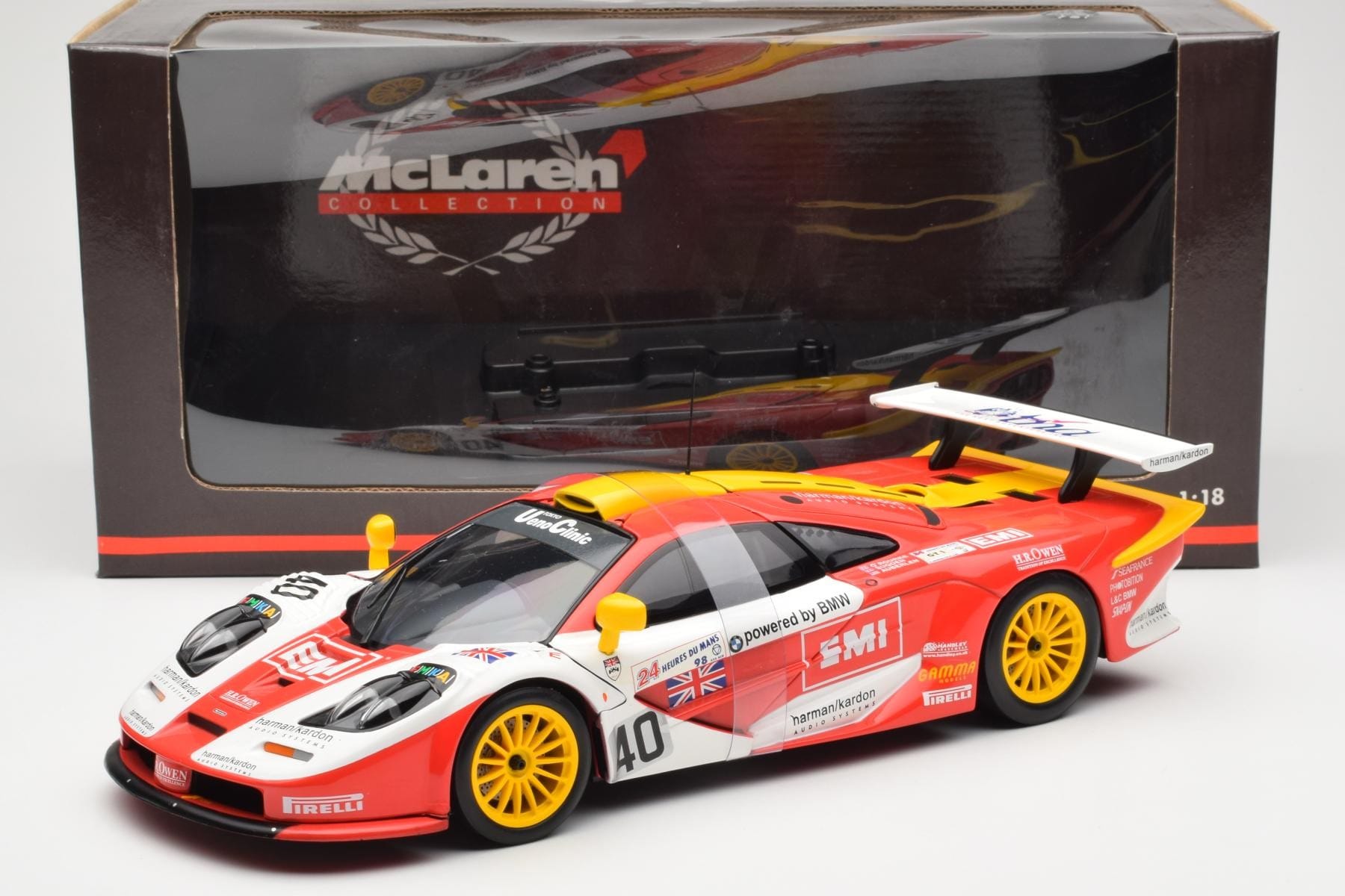McLaren F1 GTR #40 J. O'Rourke / M. Sugden / P. Auberlein EMI 24 Hours of Le Mans 1996 UT Models 1:18 39820 Diecast — photo 6 of 6