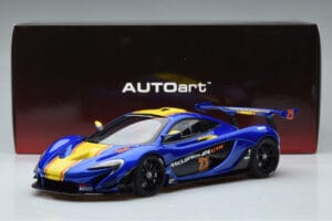McLaren P1 GTR Blue With Yellow Stripes AUTOart 1:18 81542 Composite — photo 7 of 7
