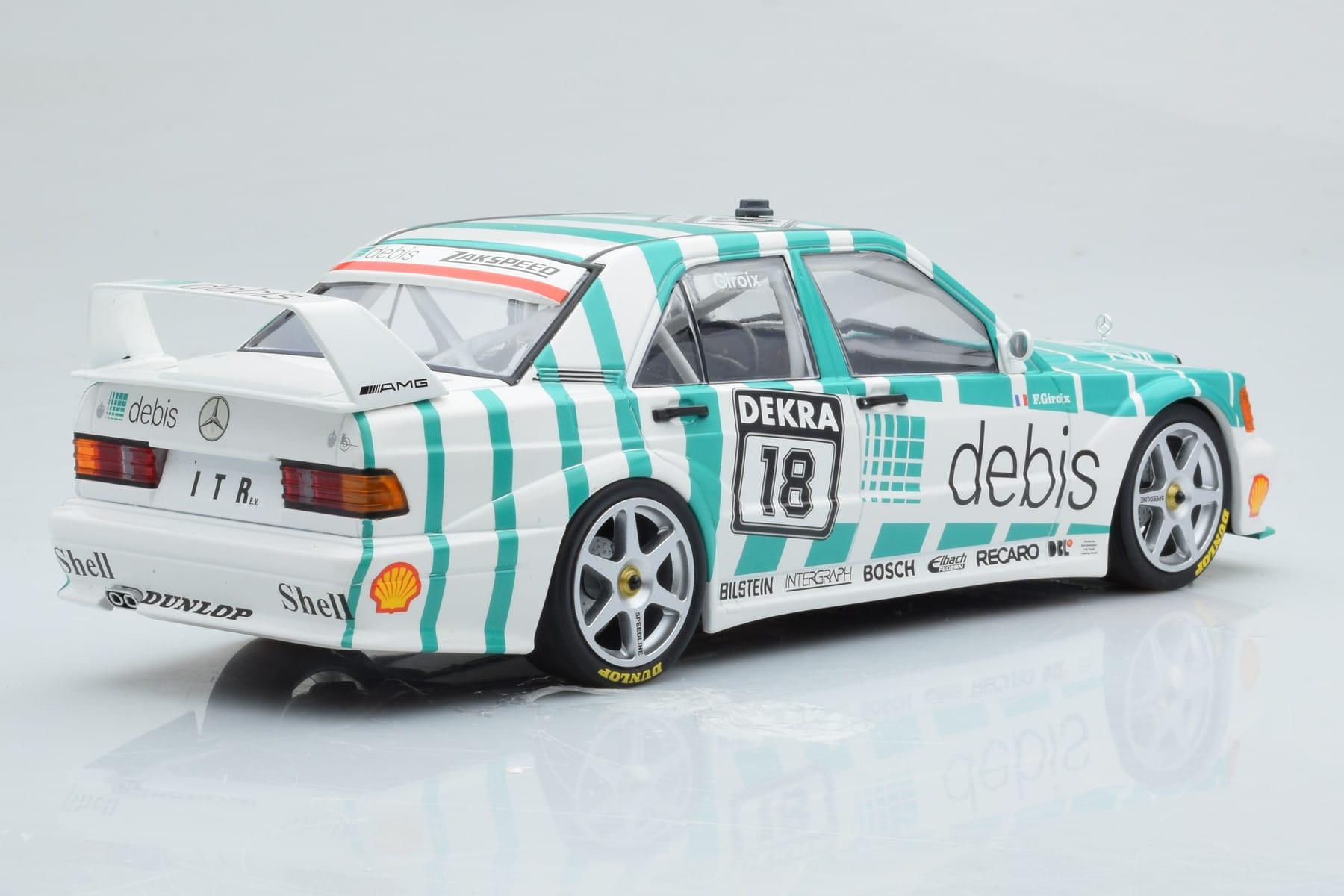 Mercedes 190E 2.5-16 W201 EVO 2 Debis #18 F. Giroix Team Zackspeed DTM 1991 Minichamps 1:18 155913618 Diecast — photo 2 of 6