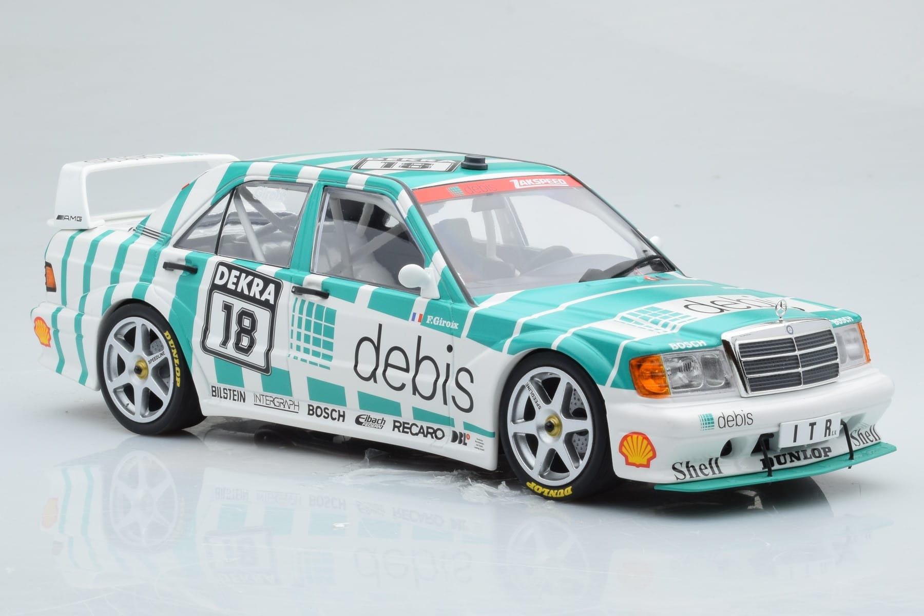 Mercedes 190E 2.5-16 W201 EVO 2 Debis #18 F. Giroix Team Zackspeed DTM 1991 Minichamps 1:18 155913618 Diecast — photo 4 of 6