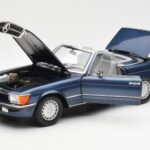 Mercedes 300 SL R107 Nautical Blue Norev 1:18 183466 - image 2 of 8