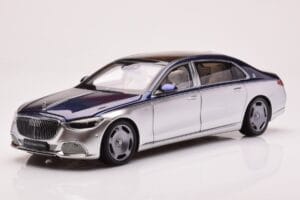 Mercedes Maybach S680 W223 Nautical Blue Cirrus Silver Almost Real 1:18 820125