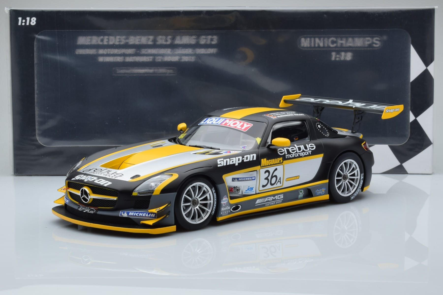 Mercedes SLS AMG GT3 Team Erebus Motorsport #36 B. Schneider / A. Jager / C. Roloff Winners Bathurst 12 Hours 2013 Minichamps — photo 6 of 6
