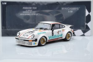 Porsche 911 934 Vaillant #6 B. Wollek Norisring EGT 1976 Minichamps 1:18 155766496 Diecast — photo 6 of 6