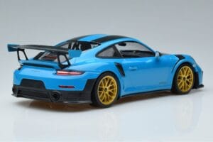 Porsche 911 991.2 GT3 RS Weissach Package Miami Blue Gold Wheels Minichamps 1:18 153068310 Diecast — photo 2 of 6