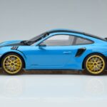 Porsche 911 991.2 GT3 RS Weissach Package Miami Blue Gold Wheels Minichamps 1:18 153068310 Diecast - image 3 of 6