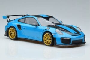 Porsche 911 991.2 GT3 RS Weissach Package Miami Blue Gold Wheels Minichamps 1:18 153068310 Diecast — photo 4 of 6