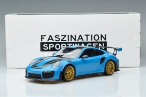 Porsche 911 991.2 GT3 RS Weissach Package Miami Blue Gold Wheels Minichamps 1:18 153068310 Diecast — photo 6 of 6