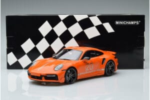 Porsche 911 992 Turbo S China 20th Anniversary Orange Minichamps 1:18 155069171 Diecast — photo 6 of 6