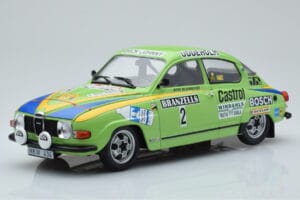 Saab 96 V4 #2 S. Blomqvist / H. Sylvan Rally Sweden 1976 IXO 1:18 18RMC085B