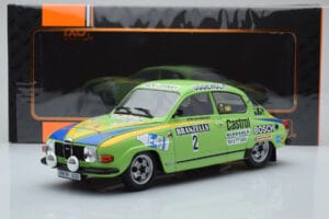 Saab 96 V4 #2 S. Blomqvist / H. Sylvan Rally Sweden 1976 IXO 1:18 18RMC085B Diecast — photo 6 of 6