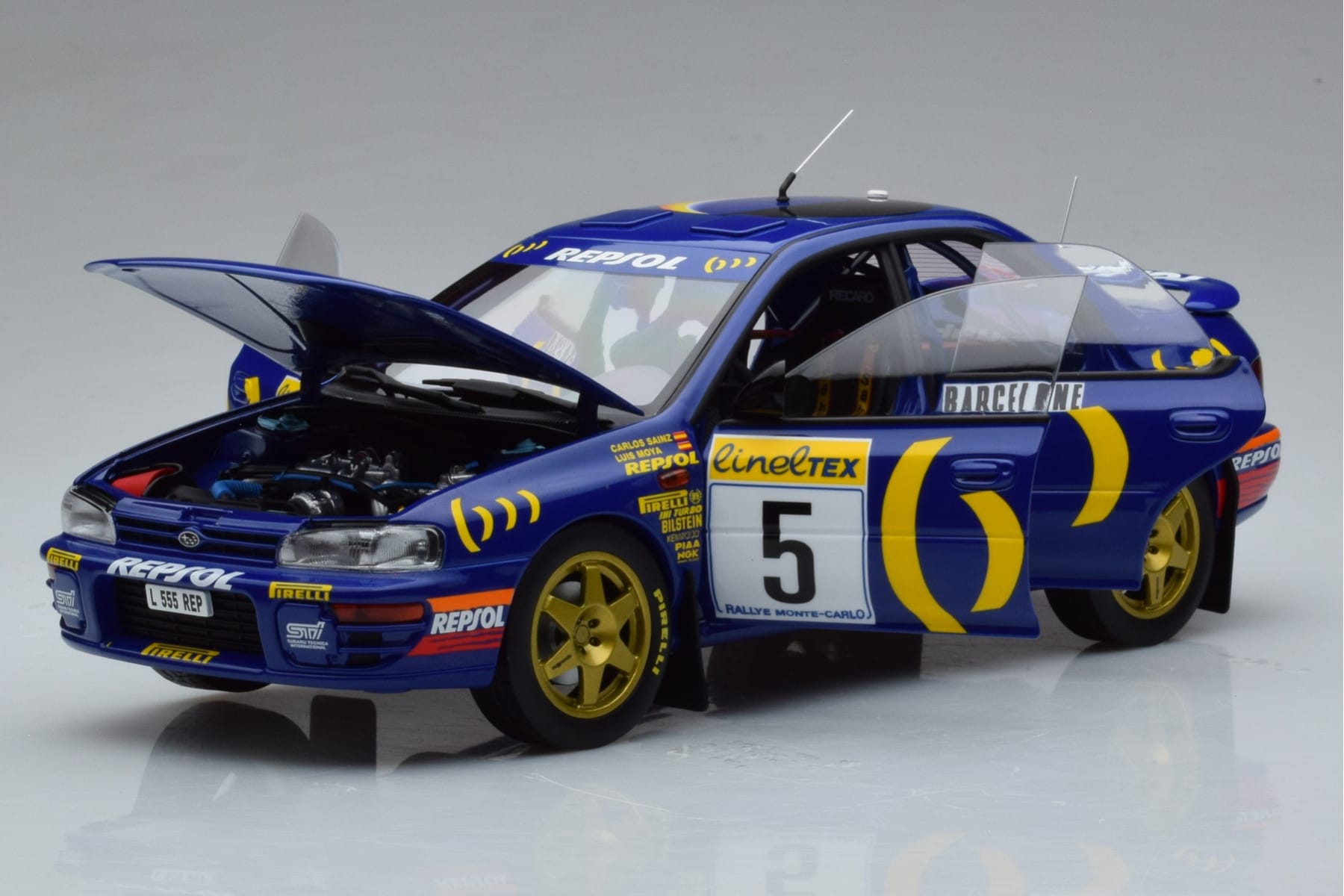 Subaru Impreza #5 C. Sainz / L. Moya 2nd Place Rally Monte Carlo 1995 Kyosho 1:18 08962B Diecast — photo 2 of 9