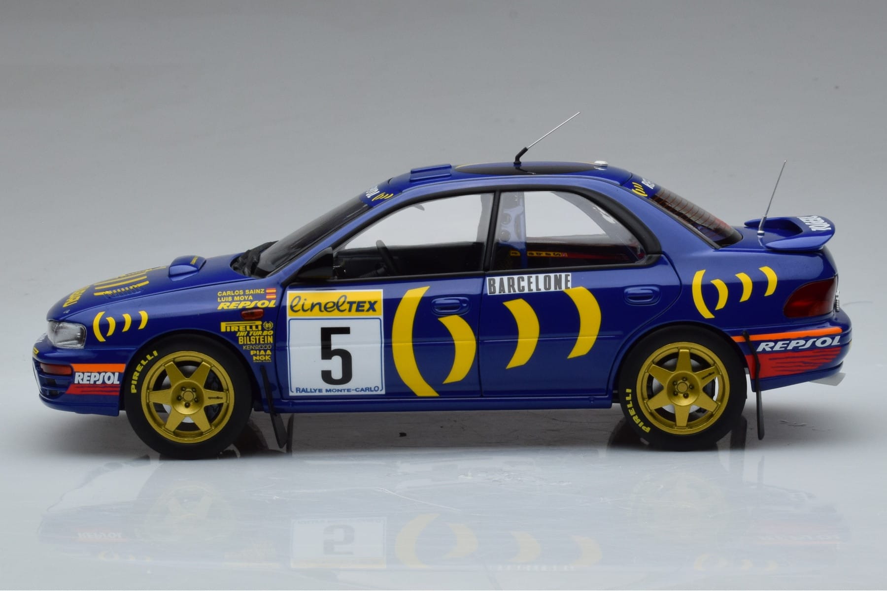 Subaru Impreza #5 C. Sainz / L. Moya 2nd Place Rally Monte Carlo 1995 Kyosho 1:18 08962B Diecast — photo 4 of 9