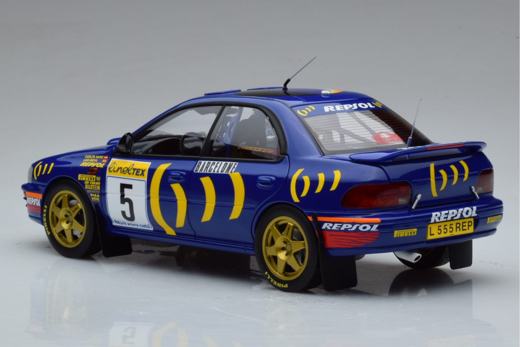 Subaru Impreza #5 C. Sainz / L. Moya 2nd Place Rally Monte Carlo 1995 Kyosho 1:18 08962B Diecast — photo 6 of 9