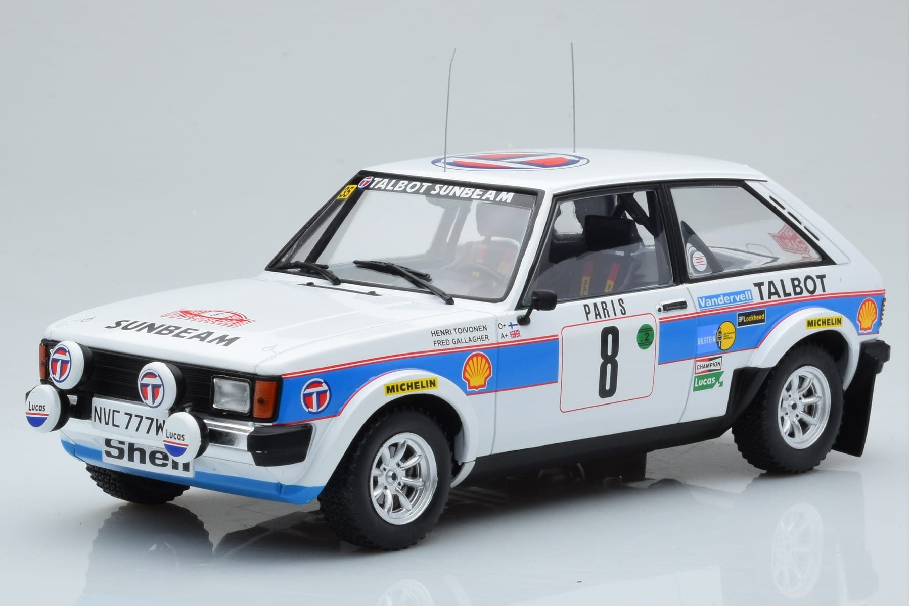 Talbot Sunbeam Lotus Night Version #8 H. Toivonen / P. White Rally Monte Carlo 1981 IXO 1:18 18RMC095B Diecast