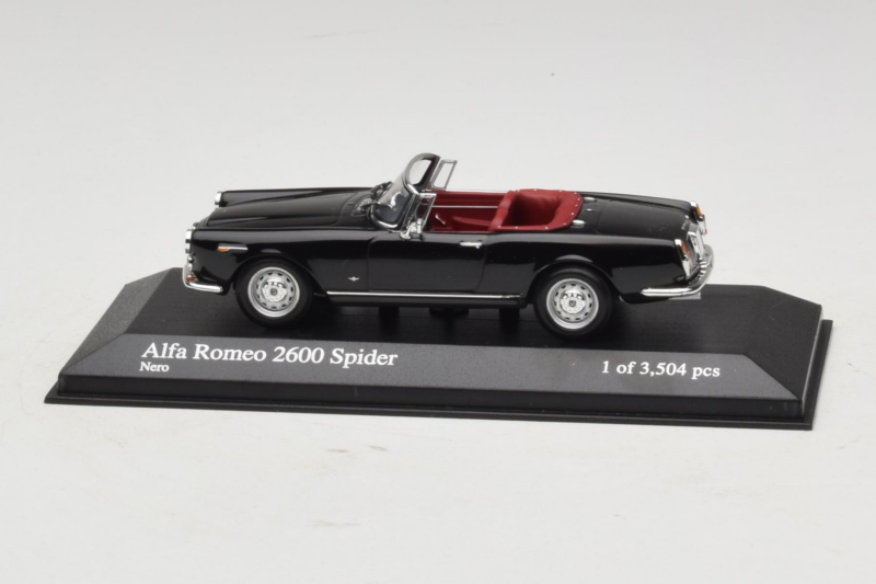 Alfa Romeo 2600 Spider Black Minichamps 1:43 400120630 Diecast
