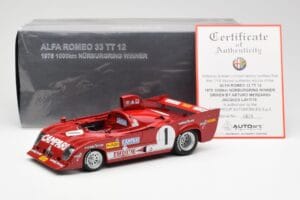 Alfa Romeo 33TT 12 #1 A. Merzario / J. Laffite 1000km Nurburgring Winner 1975 AUTOart 1:18 87505 Diecast — photo 8 of 8