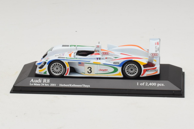 Audi R8 LMP #3 J. Herbert / R. Kelleners 24 Hours of Le Mans 2001 Minichamps 1:43 400010903 Diecast