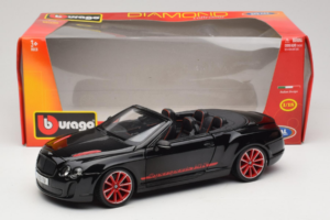 Bentley Continental Supersports ISR Convertible Black With Red Wheels Bburago 1:18 18-11035 Diecast — photo 8 of 8