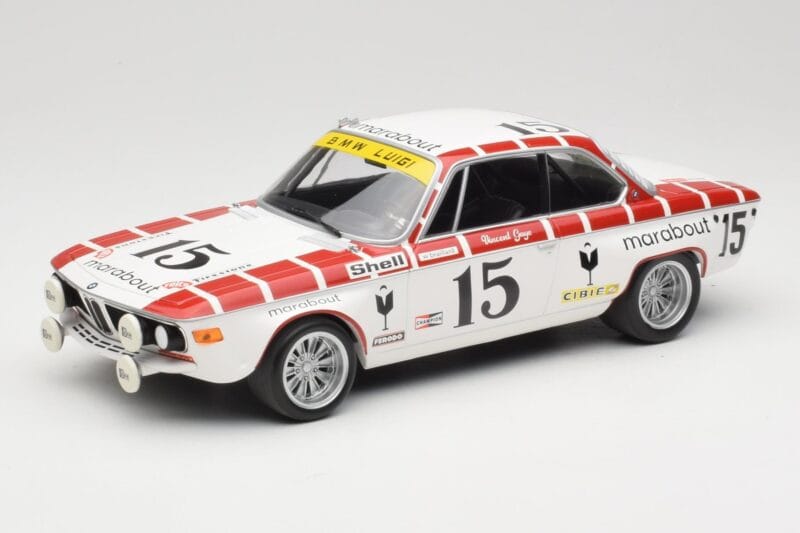 BMW 2800 CS E9 #15 Team Marabout Gaye / S. Braillard 24 Hours of Spa 1972 Minichamps 1:18 155722715 Diecast