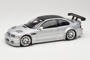 BMW M3 E46 GTR Street Silver With Carbon Roof Minichamps 1:18 100012102 Diecast