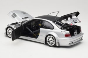 BMW M3 E46 GTR Street Silver With Carbon Roof Minichamps 1:18 100012102 Diecast — photo 5 of 8