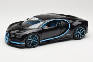 Bugatti Chiron Black & Blue Bburago 1:18 18-11040BK Diecast