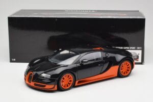 Bugatti Veyron Super Sport World Record Edition Carbon & Orange Minichamps 1:18 100110840 Diecast — photo 8 of 8