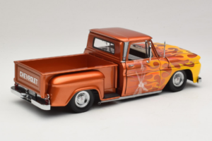 Chevrolet C-10 Stepside Pickup Lowrider Orange with Flame Sun Star 1:18 1392 Diecast — photo 2 of 6