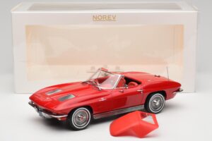 Chevrolet Corvette C2 Sting Ray Cabriolet Riverside Red Norev 1:18 189056 Diecast — photo 6 of 6