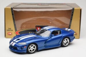 Dodge Viper GTS SR II Blue with White Stripes Bburago 1:18 3330 Diecast — photo 8 of 8