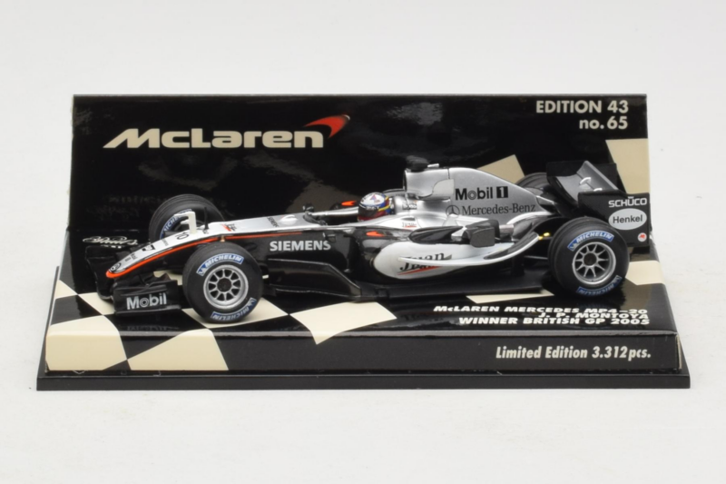 McLaren MP4-20 Mercedes #10 J.P. Montoya British GP Winner F1 2005 Minichamps 1:43 530054320 Diecast