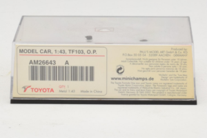 Toyota TF103 Panasonic #20 O. Panis F1 2003 Minichamps 1:43 AM26643 Diecast — photo 4 of 5