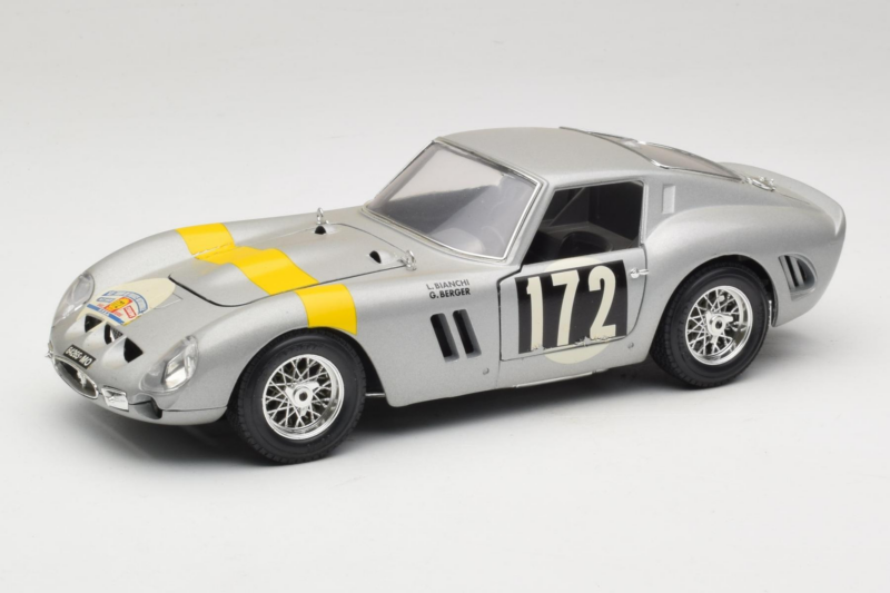 Ferrari 250 GTO #172 L. Bianchi / G. Berger Tour de France 1962 Silver Limited Edition Bburago 1:18 3011-S1 Diecast