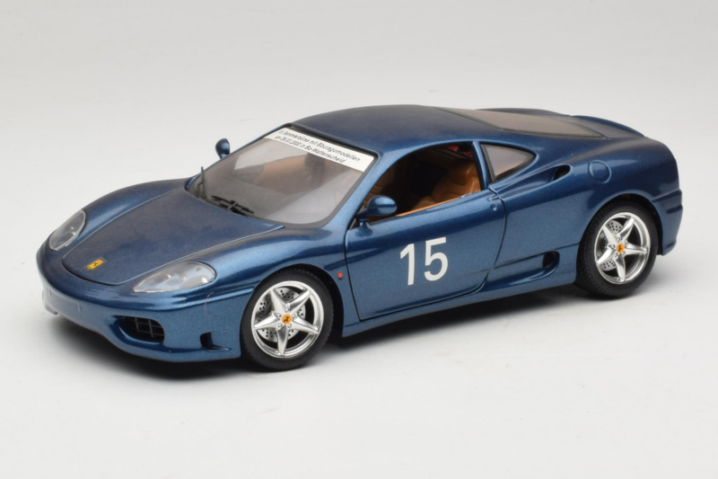 Ferrari 360 Modena #15 Limited Edition Blue Metallic Bburago 1:18 3358-F1 Diecast