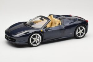 Ferrari 458 Italia Spider Dark Blue Metallic Hot Wheels 1:18 X5529 Diecast