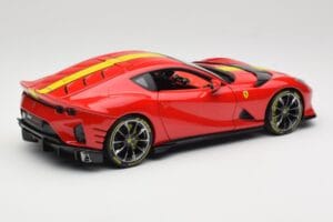 Ferrari 812 Competizione Rosso Corsa With Yellow Stripes Bburago 1:18 18-16915 Diecast — photo 3 of 8