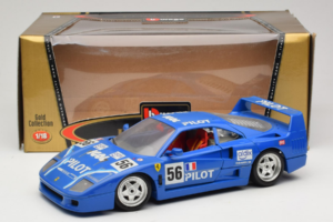 Ferrari F40 Pilot #56 Blue Bburago 1:18 3332-BL1 Diecast — photo 8 of 8
