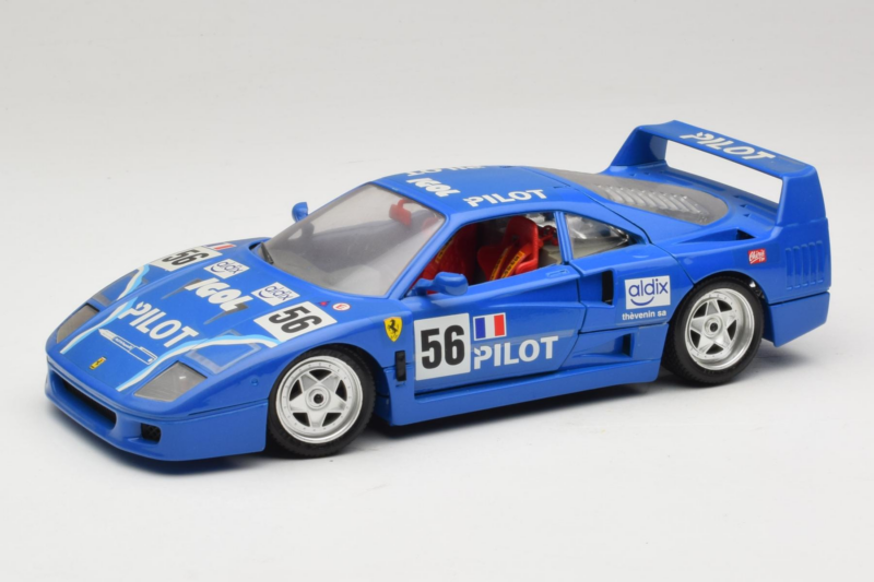 Ferrari F40 Pilot #56 Blue Bburago 1:18 3332-BL1 Diecast