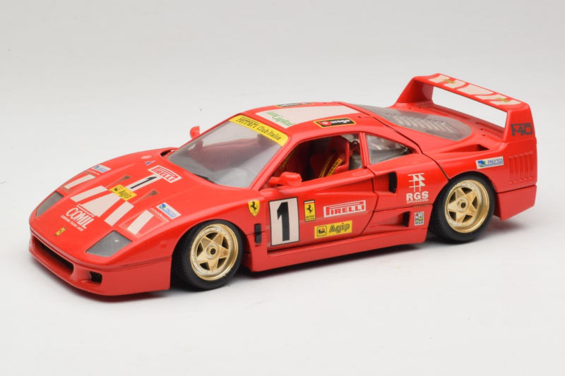 Ferrari F40 Pirelli Agip #1 Ferrari Club Italia Red Bburago 1:18 3032-P2 Diecast
