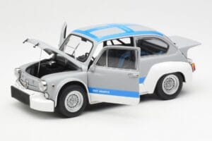 Fiat Abarth 1000 TCR Matt Grey Blue Stripes AUTOart 1:18 72642 Diecast — photo 2 of 8