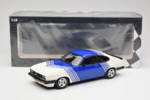 Ford Capri Mk2 3.0 White with Blue Stripes Minichamps 1:18 155788600 Diecast — photo 6 of 6