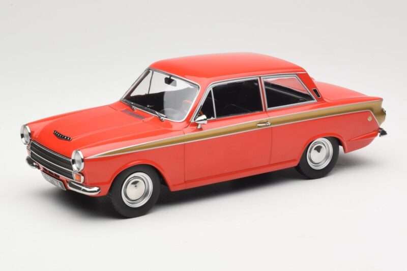 Ford Cortina Lotus Red & Gold Stripe MCG 1:18 MCG18532 Diecast