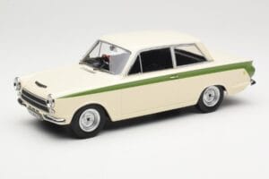 Ford Cortina Lotus White & Green Stripe MCG 1:18 MCG18434 Diecast